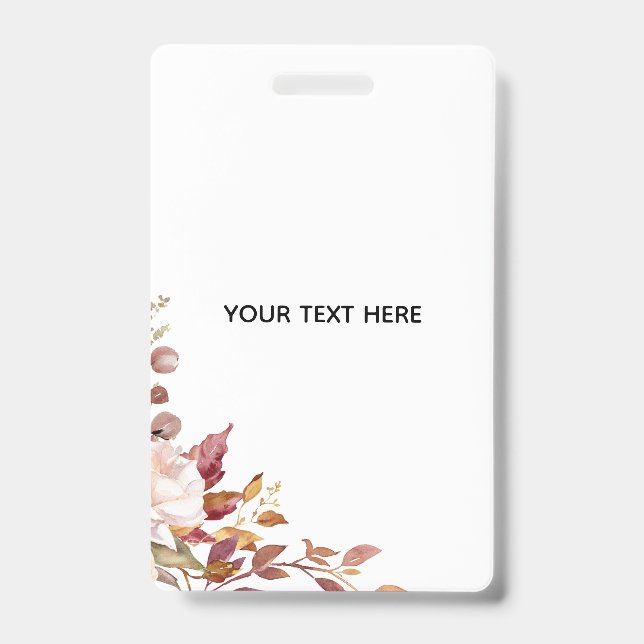 Create Your Own Floral Badge ID Badge (Front)