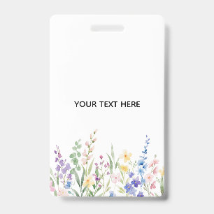 Create Your Own Floral Badge ID Badge
