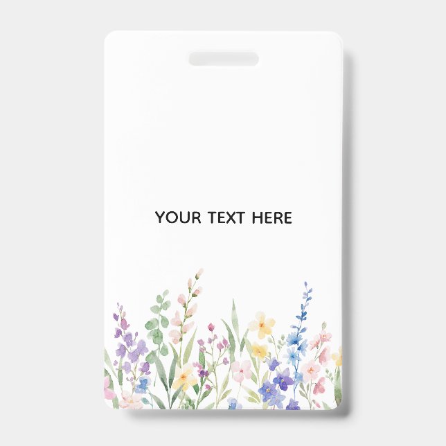 Create Your Own Floral Badge ID Badge (Front)