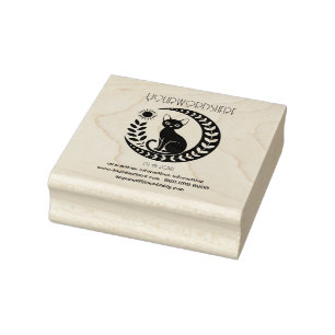 Create Your Own Floral Black Cat Sun Moon Rubber Stamp