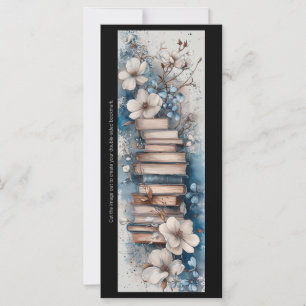 Create Your Own Floral Book Stack Bookmark Card