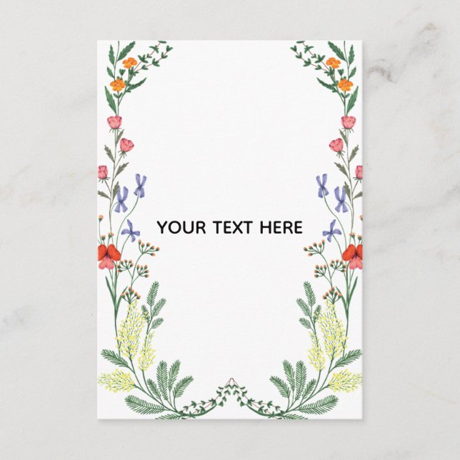 Create Your Own Floral Border Enclosure Card (Front)