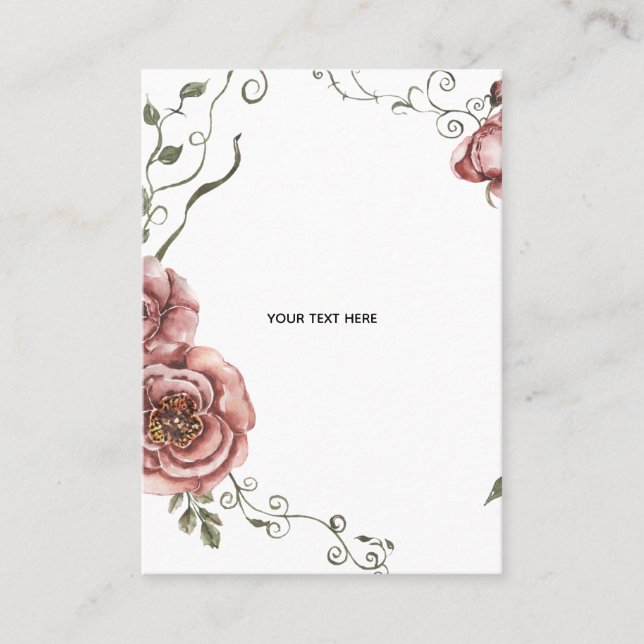 Create Your Own floral  Business Card (Front)