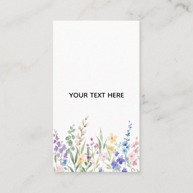 Create Your Own Floral  Business Card (Front)