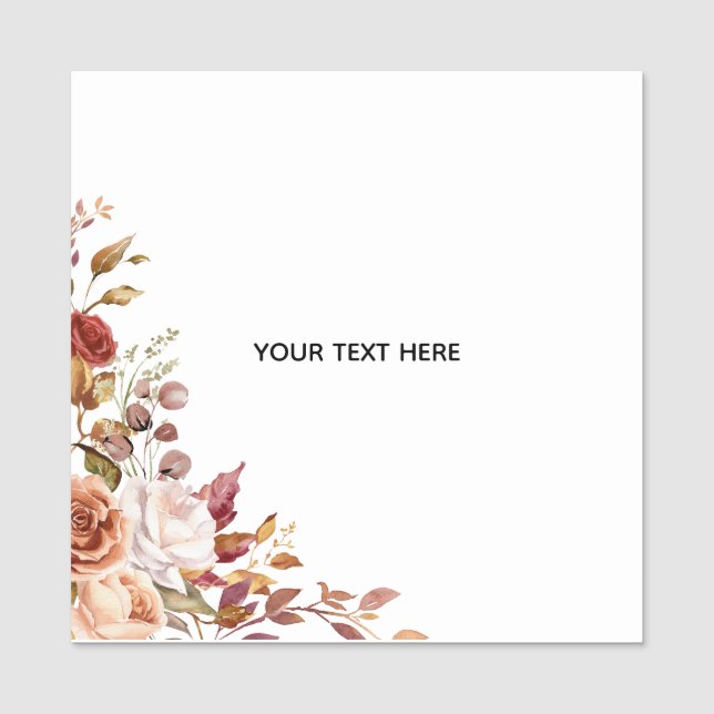 Create Your Own Floral Classic Name Tag (Front)