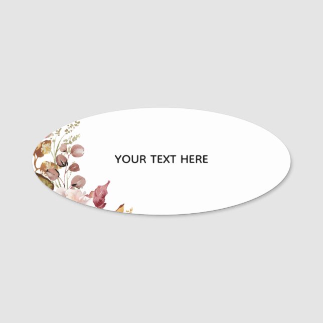 Create Your Own Floral Classic Name Tag (Front)