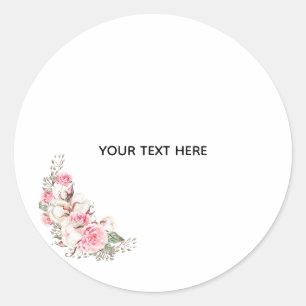 Create Your Own Floral Classic Round Sticker