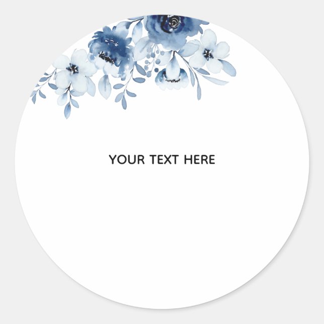Create Your Own Floral Classic Round Sticker (Front)