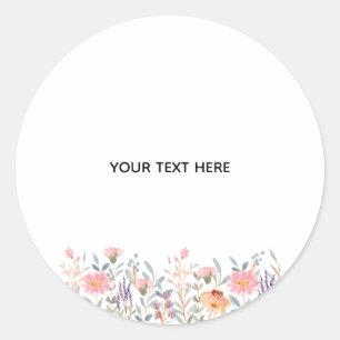 Create Your Own Floral  Classic Round Sticker