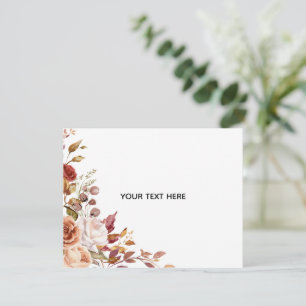 Create Your Own Floral Flat Note Card