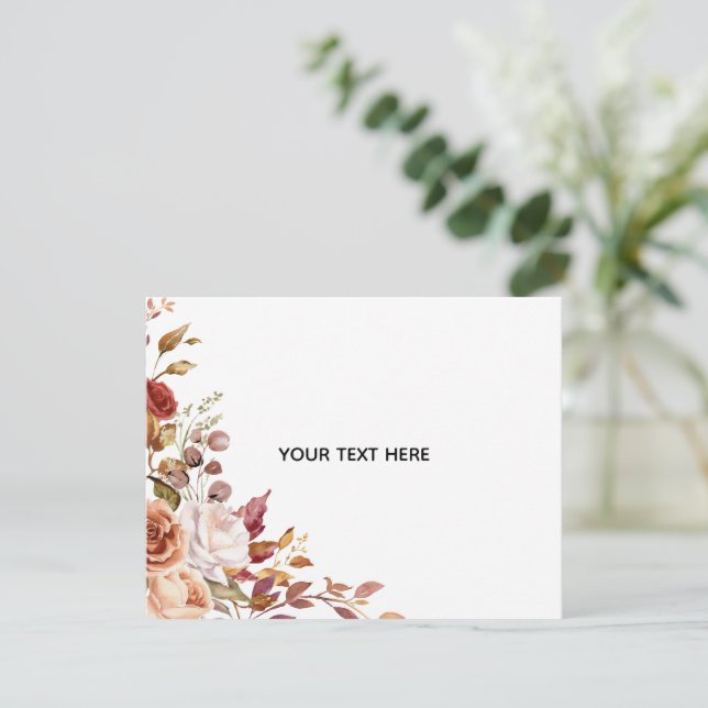 Create Your Own Floral Flat Note Card (Standing Front)