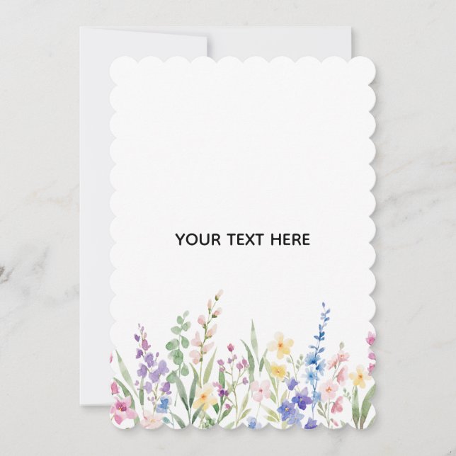Create Your Own Floral Flat Thank You Card (Front)