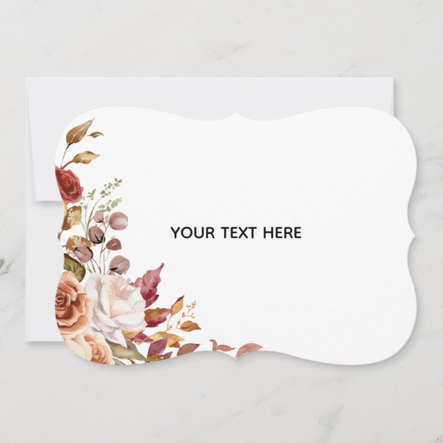 Create Your Own Floral Flat Thank You Card (Front)
