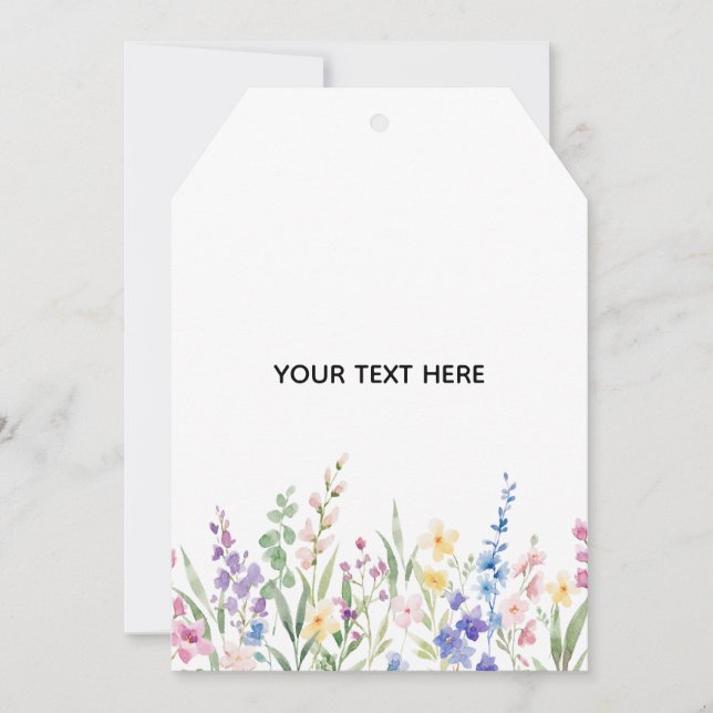 Create Your Own Floral Flat Thank You Card (Front)