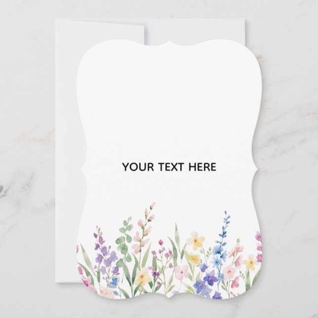 Create Your Own Floral Flat Thank You Card (Front)