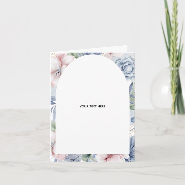 Create Your Own floral Folded Thank You Card (Front)