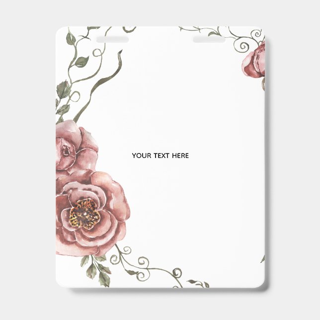Create Your Own floral  ID Badge (Front)