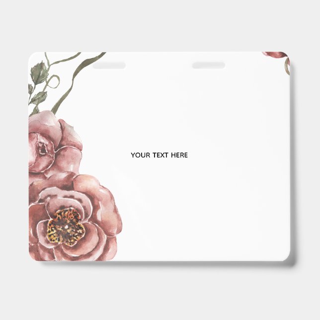 Create Your Own floral  ID Badge (Front)