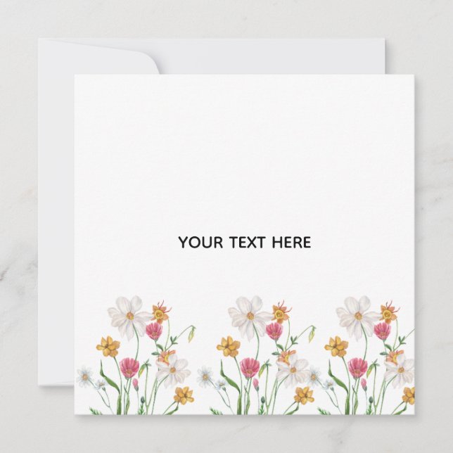 Create Your Own Floral  Invitation (Front)
