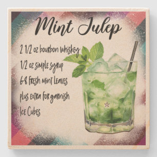 Create Your Own Floral Mint Julep Cocktail Recipe Stone Coaster
