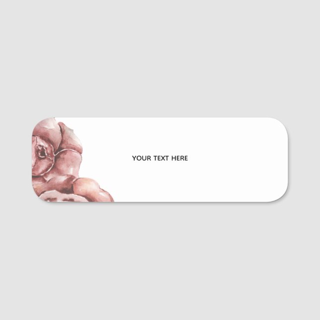 Create Your Own floral  Name Tag (Front)