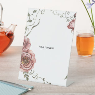 Create Your Own floral Pedestal Sign
