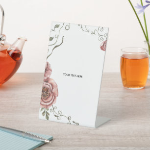 Create Your Own floral Pedestal Sign