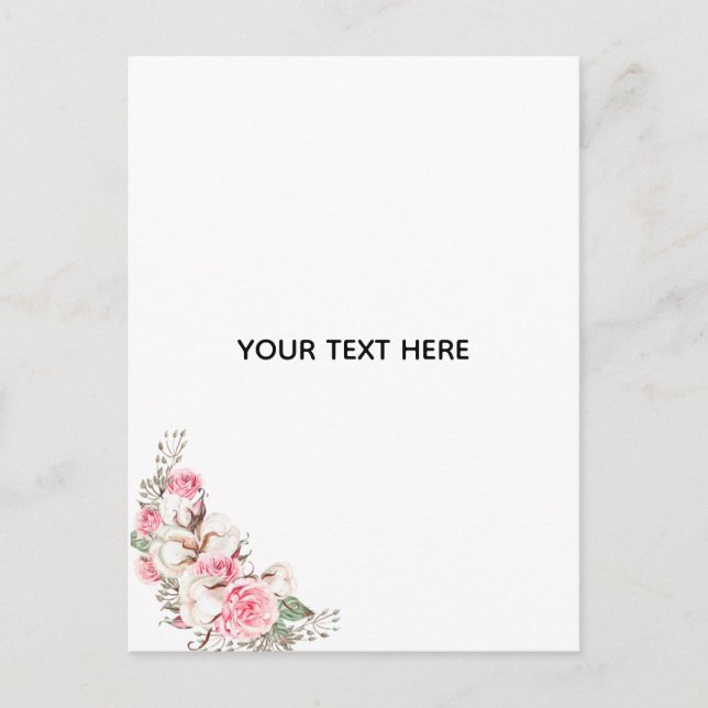 Create Your Own Floral  Postcard (Front)