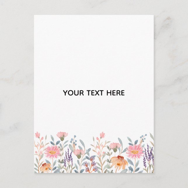 Create Your Own Floral  Postcard (Front)