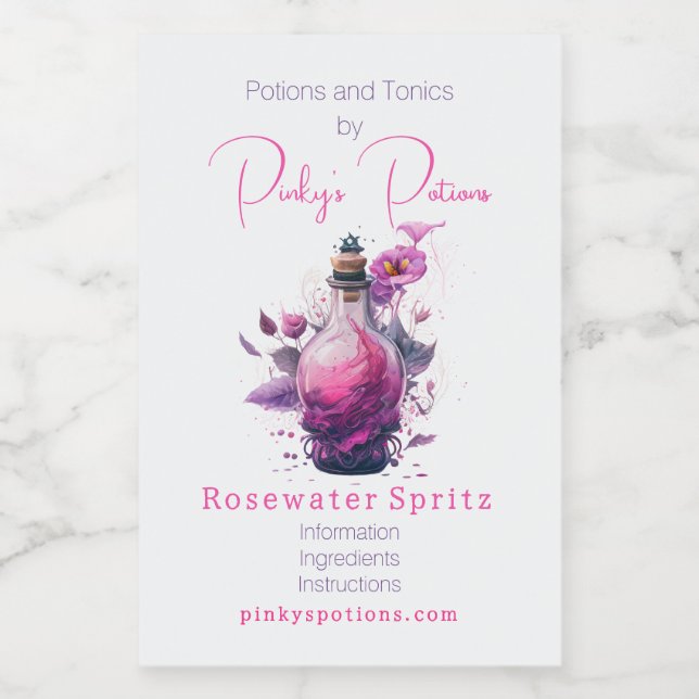 Create Your Own Floral Potion Bottle Apothecary  Food Label (Single Label)