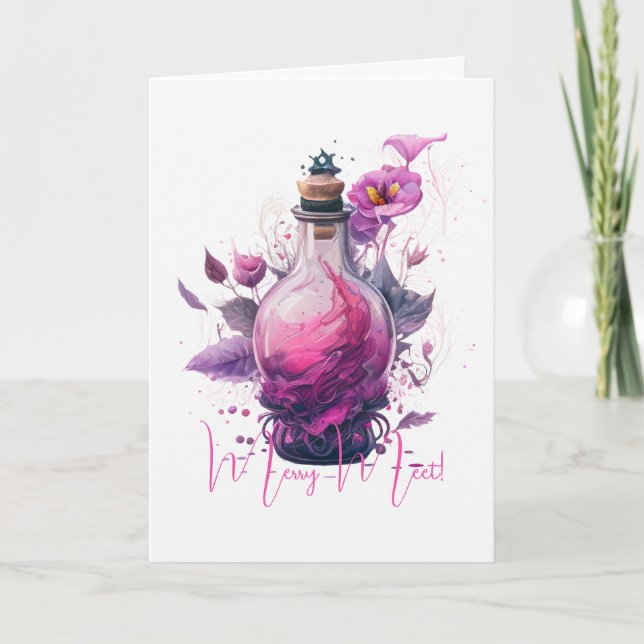 Create Your Own Floral Potion Bottle  Card (Front)