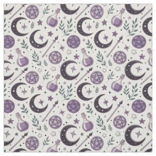 Create Your Own Floral Purple Crescent Moon Magic Fabric