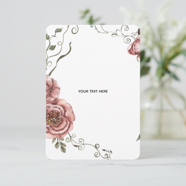 Create Your Own floral  RSVP Card (Standing Front)