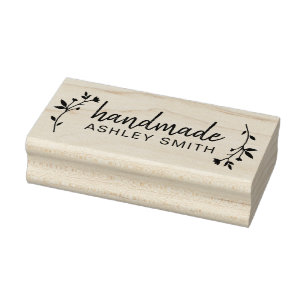 Create Your Own Floral Rustic Handmade Business Rubber Stamp