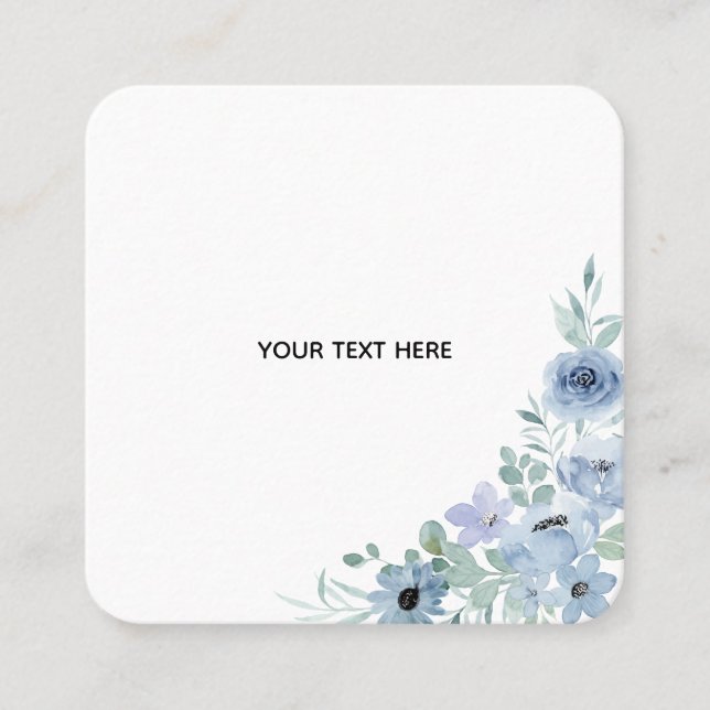 Create Your Own Floral  Square Business Card (Front)