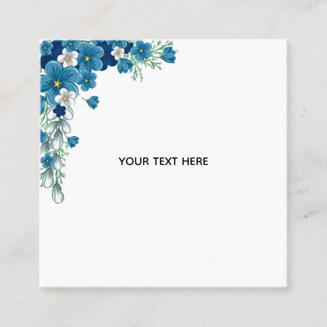 Create Your Own Floral Square Business Card (Front)