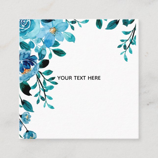Create Your Own Floral Square Business Card (Front)