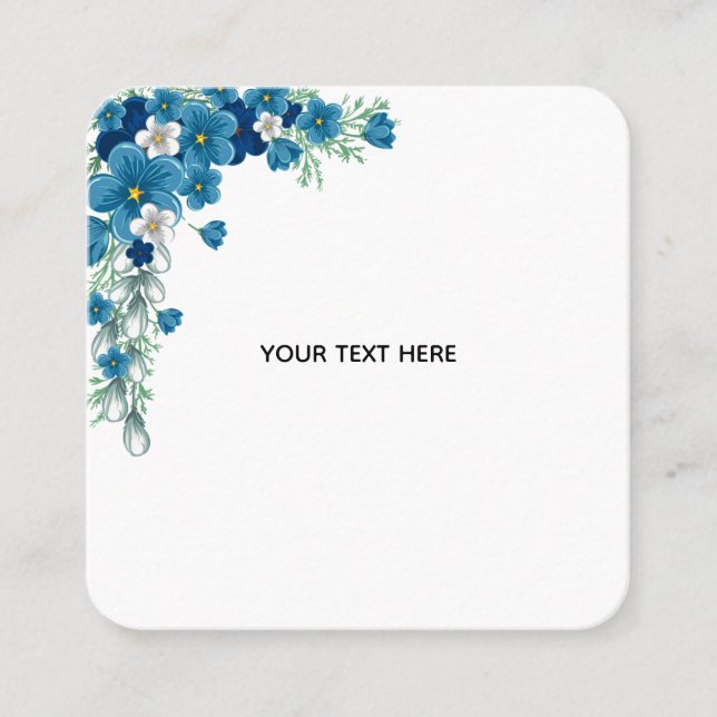 Create Your Own Floral Square Business Card (Front)