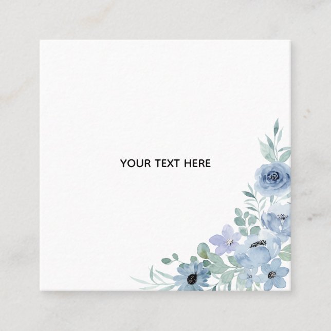 Create Your Own Floral  Square Business Card (Front)