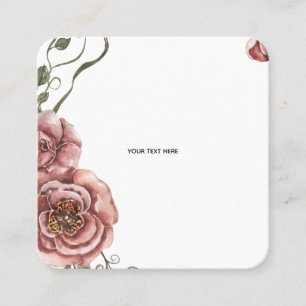 Create Your Own floral  Square Business Card