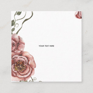 Create Your Own floral Square Business Card