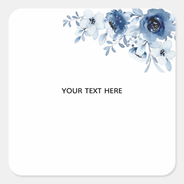 Create Your Own Floral Square Sticker (Front)
