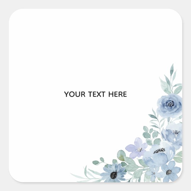 Create Your Own Floral  Square Sticker (Front)