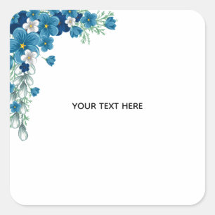 Create Your Own Floral Square Sticker