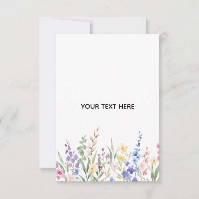 Create Your Own Floral  Thank You Card (Front)