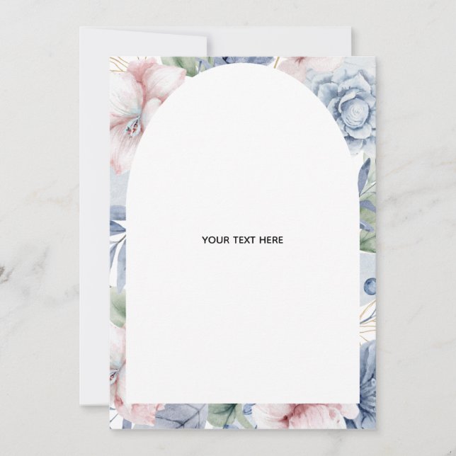 Create Your Own floral  Thank You Card (Front)