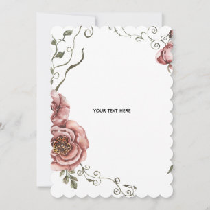 Create Your Own floral  Thank You Card