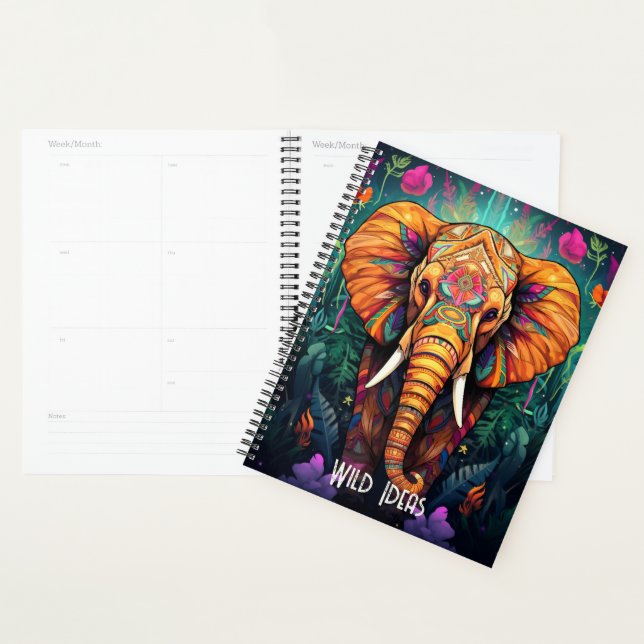 Create Your Own Floral Tribal Elephant Planner (Display)