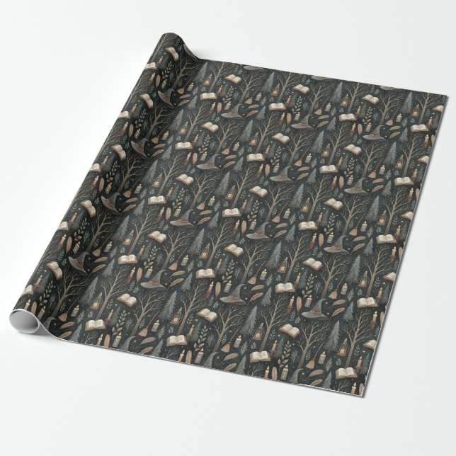 Create Your Own Floral Winter Nature Magic Wrapping Paper (Unrolled)