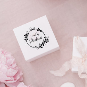 Create Your Own Flower Logo Rubber Stamp